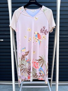 【No.289】LEONARD レオナール ワンピース 女性用 半袖 花 鳥 ファッション