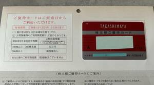 キング　高島屋 株主様ご優待カード 2024年11月30日 ご利用金額に制限なし 男性名義 割引 10％ TAKASHIMAYA 株主優待 株主 優待