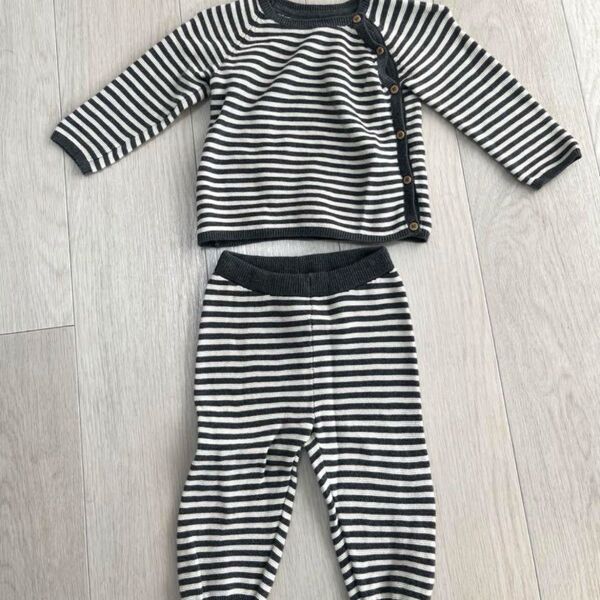 H&M ボーダーセットアップ80