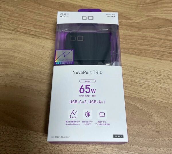 CIO NovaPort TRIO 65W GaN 充電器 急速充電器 軽量 タイプC ウォールチャージャー ブラック