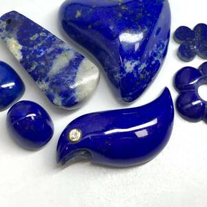 (天然ラピスラズリ7点おまとめ 150ct)j ルース 裸石 宝石 ジュエリー jewelry lapis lazuli 瑠璃 i