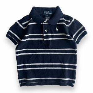 POLO RALPH LAUREN Ralph Lauren short sleeves embroidery Logo short sleeves cotton border polo-shirt S/S Kids KIDS BABY baby for children 24M navy 