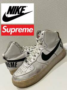 ★supreme×NIKE★シュプリーム×ナイキ★コラボ★AIR FORCE 1 HIGH★エアフォース1ハイ★698696-100★レザー★スニーカー★US9.5★27.5cm