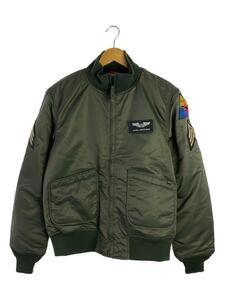 ALPHA INDUSTRIES◆フライトジャケット/M/ナイロン/KHK/無地/TA1613-076/PADDED TANKERS JACKET