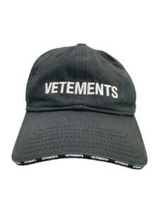 VETEMENTS◆Black Classic Logo Cap/キャップ/コットン/BLK/無地/メンズ/UA52CA200B
