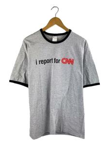 Hanes◆リンガーTシャツ/L/コットン/GRY/CNN