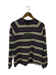 HUF◆TERRACE L/S RELAXED KNIT/長袖Tシャツ/S/コットン/PUP/ボーダー
