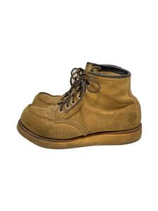 RED WING◆レースアップブーツ/US7.5/ベージュ/スウェード/白四角犬タグ/MADE IN U.S.A.