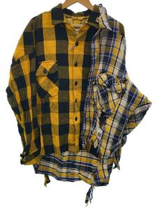 MIHARA YASUHIRO◆Single Draped Check Shirt/22SS/46/コットン/YLW/チェック/A08SH075