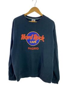 HARD ROCK◆USA製/MADRID/スウェット/XL/コットン/BLK/プリント