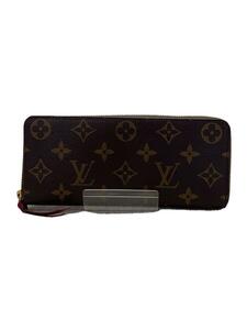 LOUIS VUITTON◆ポルト・フォイユ・クレマンス_モノグラム・キャンバス_BRW_フューシャ/PVC/BRW/レディース