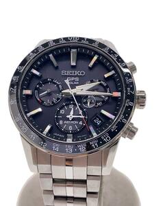 SEIKO◆ソーラー腕時計/アナログ/ステンレス/BLK/SLV/5X53-0AB0