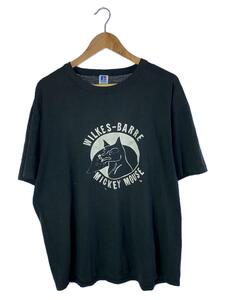 RUSSELL ATHLETIC◆80s/Tシャツ/XL/コットン/BLK/プリント