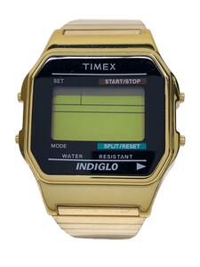 TIMEX◆クォーツ腕時計/デジタル/ステンレス/BLK/GLD/T78677