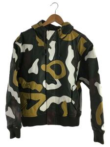 Supreme◆camo leather hooded jacket/19AW/S/レザー/GRN/カモフラ//