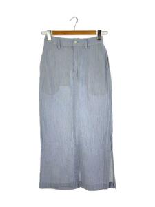 AURALEE◆ロングスカート/0/コットン/BLU/ストライプ/A22SS06GN/GIZA LIGHT WEIGHT DOUBL//