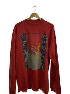 VETEMENTS◆18SS/Oversized L/S Tee/長袖Tシャツ/S/コットン/RED/プリント/MSS18TR45