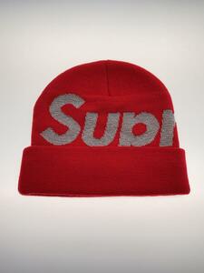 Supreme◆ニットキャップ/-/アクリル/RED/無地/メンズ/18fw/big logo beanie