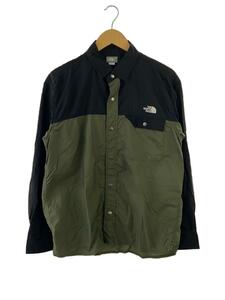 THE NORTH FACE◆L/S NUPTSE SHIRT_ロングスリーブヌプシシャツ/M/ナイロン/カーキ/NR11961