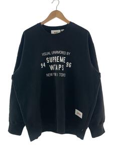 Supreme◆×WTAPS/21AW/ロゴ/スウェット/L/コットン/BLK//