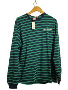 have a good time◆SIDE LOGO STRIPED L/S TEE/長袖Tシャツ/XL/コットン/グリーン/ボーダー