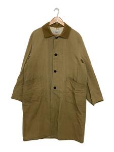 YAECA◆コート/M/コットン/KHK/無地/WRITE A LINE COAT OILED/48551