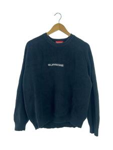 Supreme◆18SS/Chest Stripe Raglan Sweater/セーター(薄手)/M/コットン/BLK/無地//