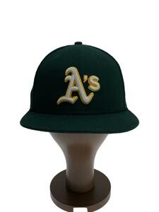 NEW ERA◆Oakland Athletics/キャップ/7 1/2/ポリエステル/GRN/メンズ