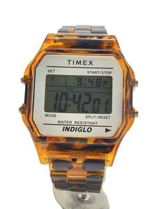 TIMEX◆Classics Digital/クォーツ腕時計/アナログ/-/WHT/BRW/tw2u79600