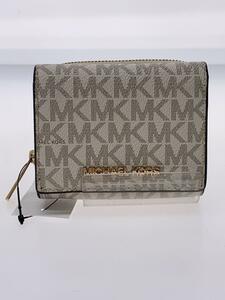 MICHAEL KORS◆3つ折り財布/レザー/IVO/総柄/レディース/35h9gtvz5b