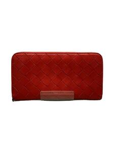 BOTTEGA VENETA◆イントレチャート/長財布/レザー/RED/レディース