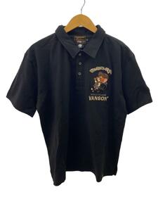 VANSON◆ポロシャツ/XL/コットン/BLK