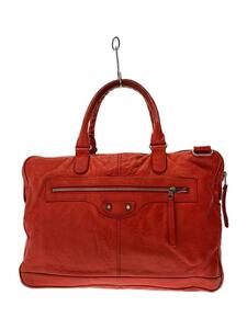 BALENCIAGA◆シワ加工ショルダーバッグ/トートバッグ/レザー/RED/310939/使用感有