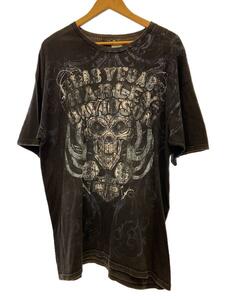 HARLEY DAVIDSON◆Tシャツ/-/コットン/BLK/総柄