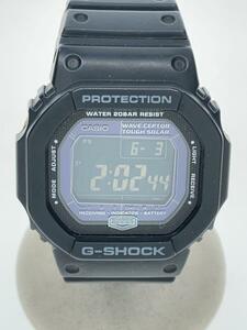 CASIO◆ソーラー腕時計・G-SHOCK/デジタル/ラバー/BLK/BLK