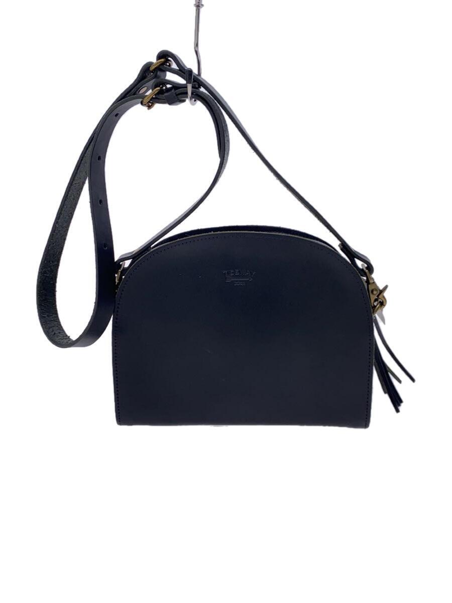 TIDEWAY◆ショルダーバッグ/レザー/BLK