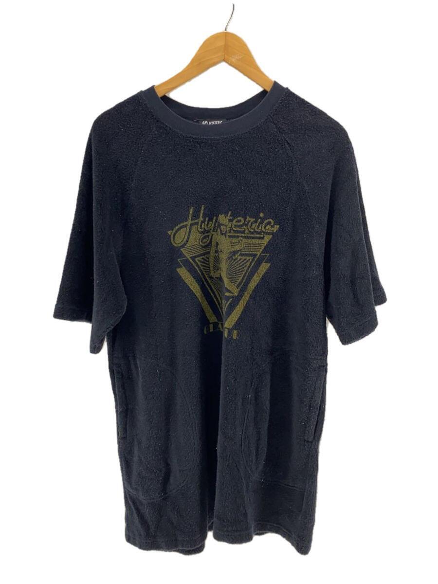 HYSTERIC GLAMOUR◆TRIANGLE FRAME WOMAN/半袖ワンピース/FREE/コットン/BLK