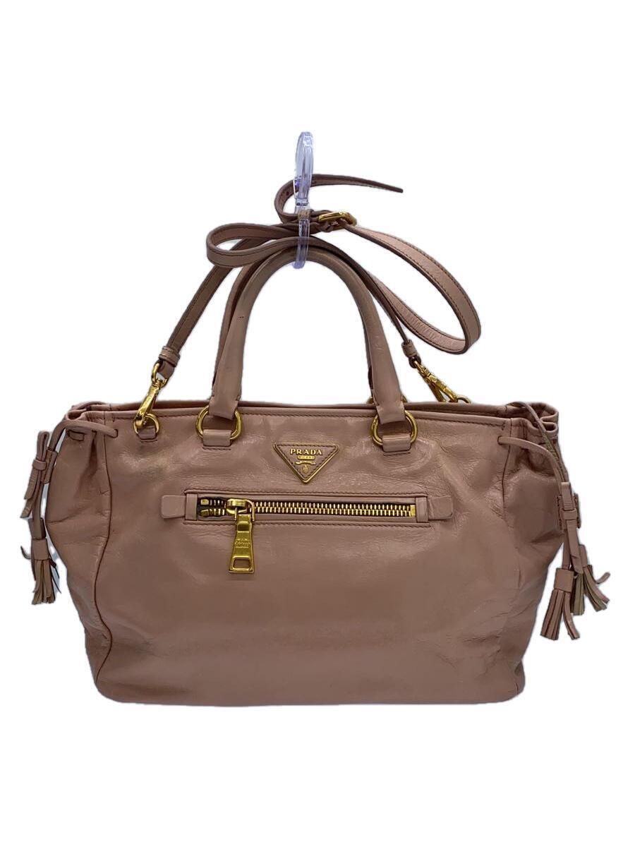PRADA◆トートバッグ/牛革/PNK