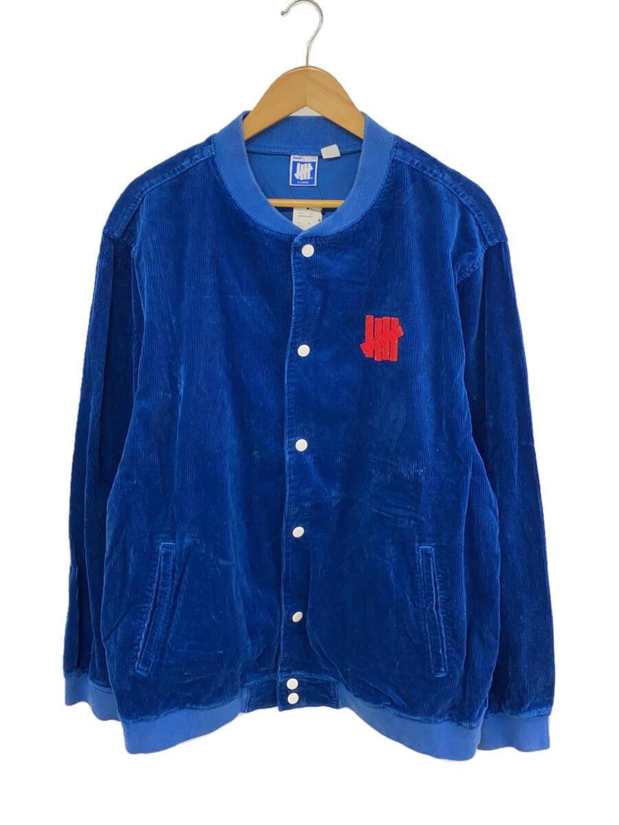 UNDEFEATED◆CORD BASEBALL JACKET/XL/コーデュロイ/BLU/220077104031