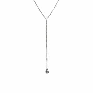  Tiffany visor yard necklace Pt950 diamond necklace Drop Y character processing necklace one bead 1P platinum 40cm used free shipping 