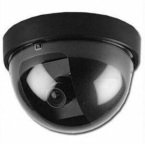 【vaps_4】ドーム型 ダミー防犯カメラ ブラック LED点滅 防犯 侵入防止 監視カメラ 送込