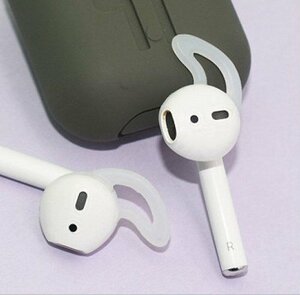 【vaps_4】airpods airpods2 対応 イヤホン落下防止 カバー クリアホワイト シリコン イヤホン用 エアーポッズ エアポッズ 送込