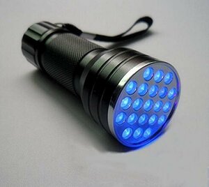 【VAPS_1】LED UVライト マジックブラックライト 21灯 紫外線ライト 汚れ発見 送込