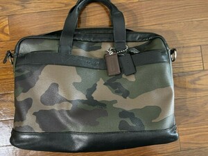 COACH Coach business bag briefcase 2way camouflage camouflage leather 