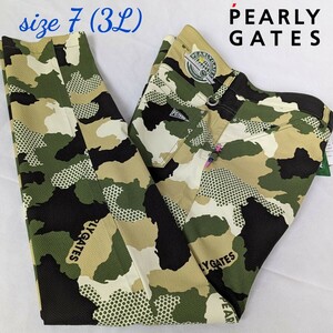 ★新品正規品夏物 PEARLYGATES/パーリーゲイツメンズTCドビーストレッチ 5ポケットパンツ ＜カモ柄〉7(3L) 夏に最高の1本！