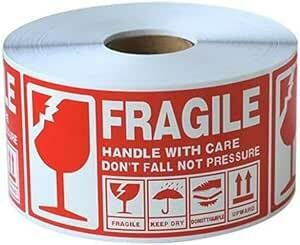 Rurumi Fragile sticker label seal 500 pieces set 13×7cm largish size high capacity crack thing damage attention 