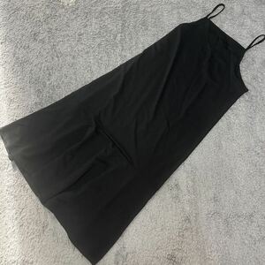 large size! hem flair long Cami One-piece black LL* new goods 39
