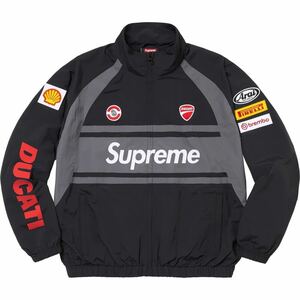 新品 Supreme 24SS Ducati Track Jacket シュプリーム ドゥカティ トラック ジャケット Logo ロゴ バイク Black ブラック 黒 L Large