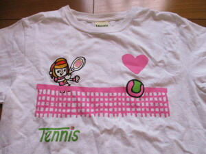 Laundry　テニス柄　白　Tシャツ　TENNIS　ランドリーガール　girl　SMサイズ