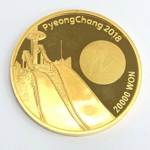 K24　平昌オリンピック記念　20000ウォン金貨　総重量15.6g【CEBC4014】